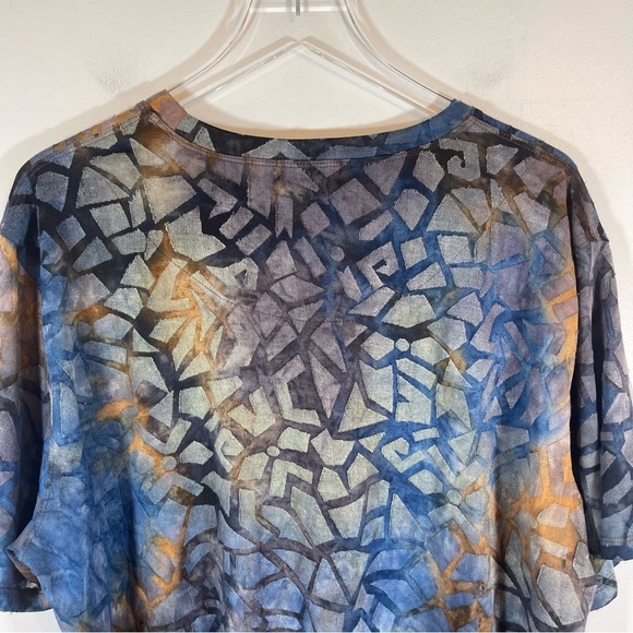 Lenor Romano Pebble Jacquard Clip Tie Dye Crew Tee Mens Size XL - Picture 7 of 8